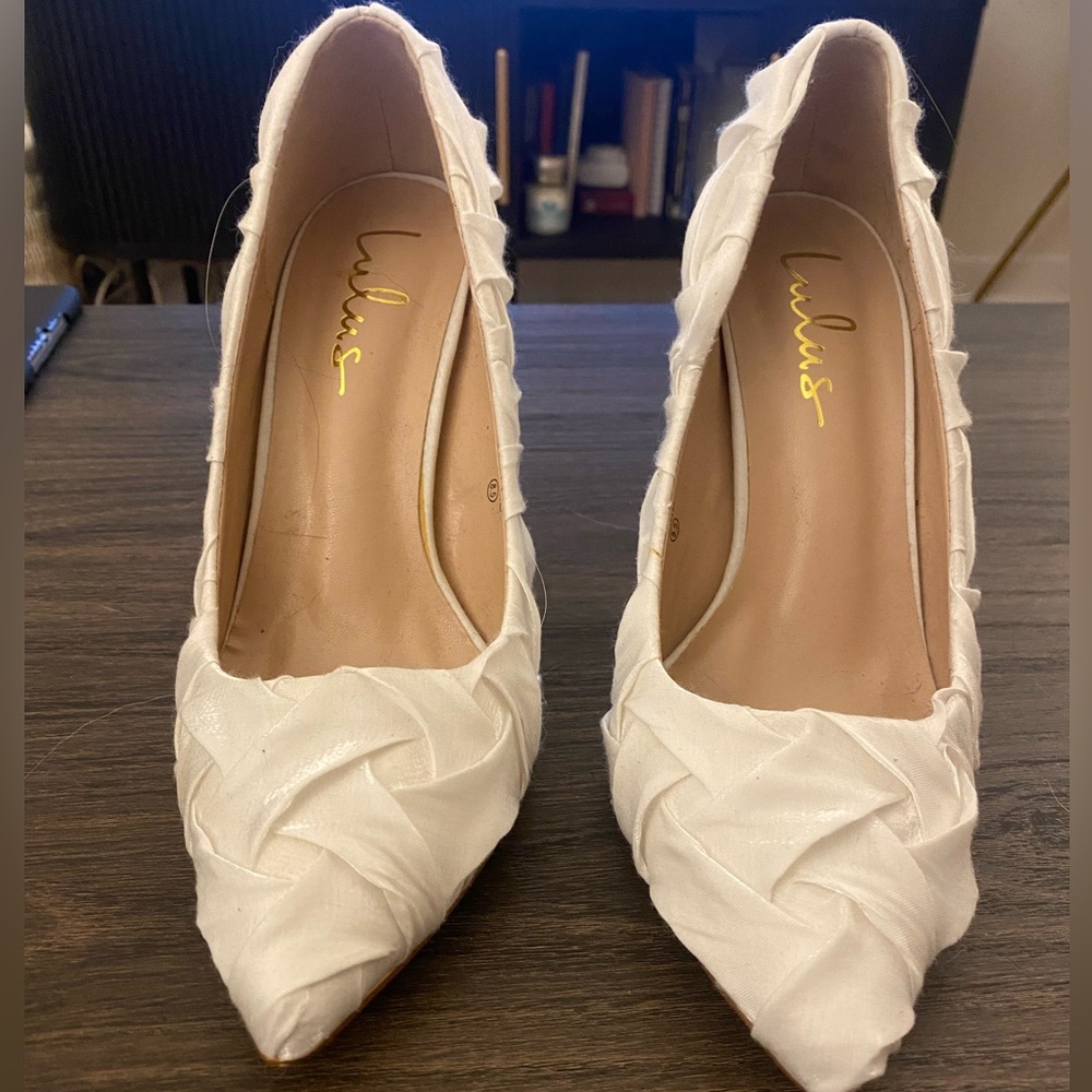 White Lulus high heels